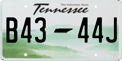 TN license plate B4344J