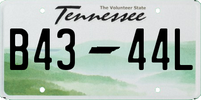 TN license plate B4344L