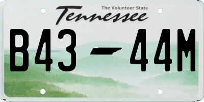 TN license plate B4344M