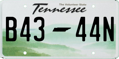 TN license plate B4344N
