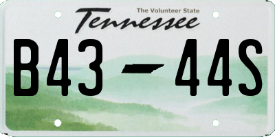 TN license plate B4344S