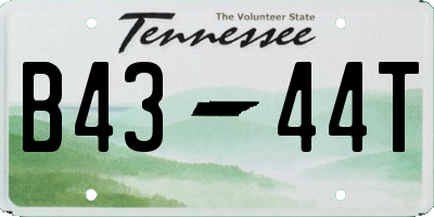 TN license plate B4344T
