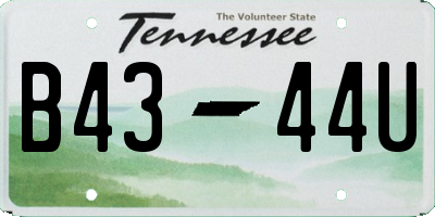 TN license plate B4344U