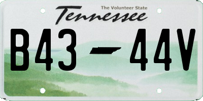 TN license plate B4344V