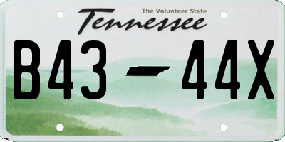 TN license plate B4344X