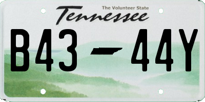 TN license plate B4344Y