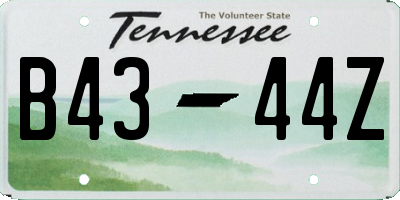 TN license plate B4344Z
