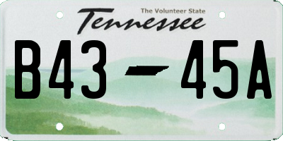 TN license plate B4345A