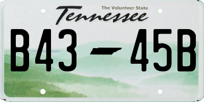 TN license plate B4345B