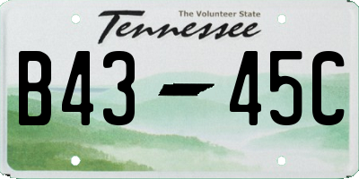 TN license plate B4345C
