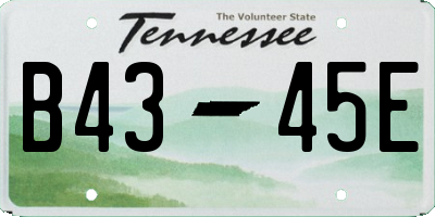 TN license plate B4345E