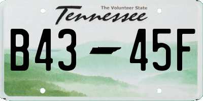 TN license plate B4345F