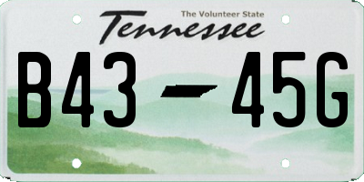 TN license plate B4345G
