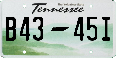 TN license plate B4345I