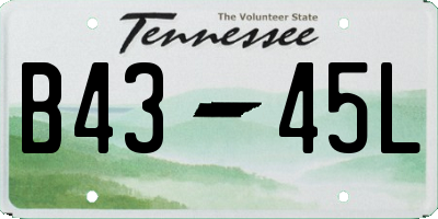 TN license plate B4345L