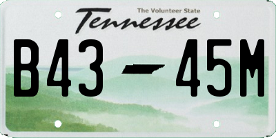 TN license plate B4345M