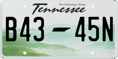 TN license plate B4345N