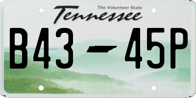 TN license plate B4345P