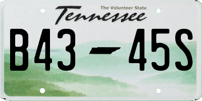 TN license plate B4345S