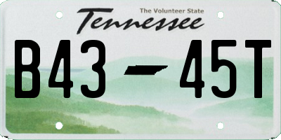 TN license plate B4345T
