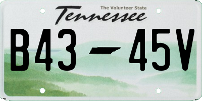 TN license plate B4345V