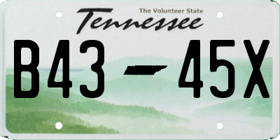 TN license plate B4345X