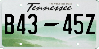 TN license plate B4345Z