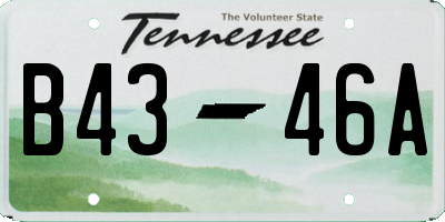 TN license plate B4346A