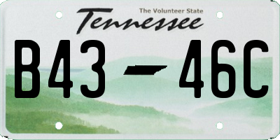 TN license plate B4346C