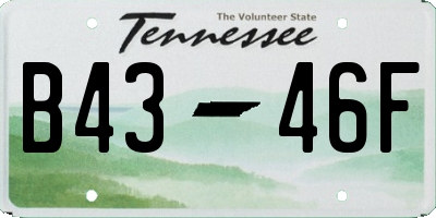 TN license plate B4346F