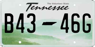 TN license plate B4346G