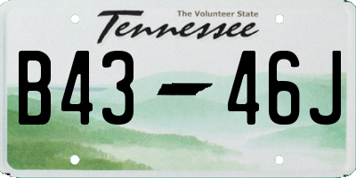 TN license plate B4346J