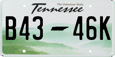 TN license plate B4346K