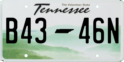 TN license plate B4346N