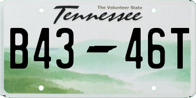 TN license plate B4346T
