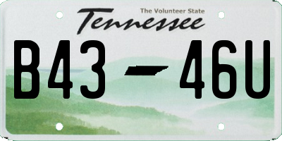 TN license plate B4346U