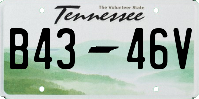 TN license plate B4346V