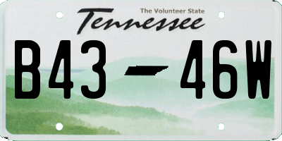 TN license plate B4346W