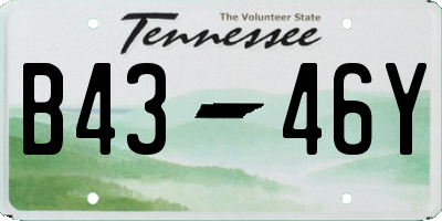 TN license plate B4346Y
