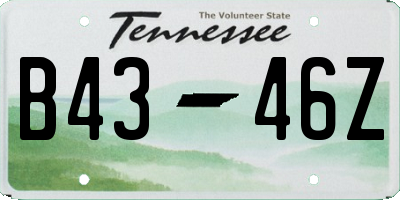 TN license plate B4346Z