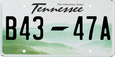 TN license plate B4347A
