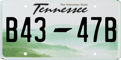 TN license plate B4347B