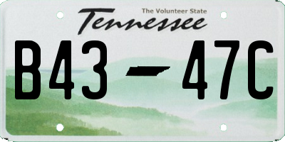 TN license plate B4347C