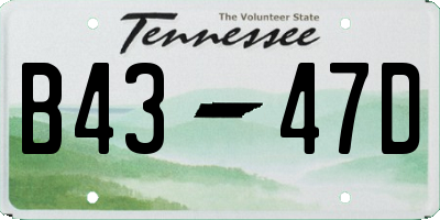 TN license plate B4347D