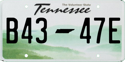 TN license plate B4347E