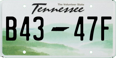 TN license plate B4347F