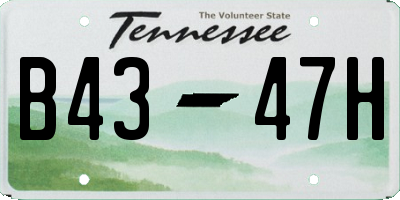 TN license plate B4347H