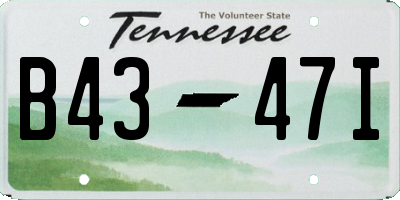 TN license plate B4347I