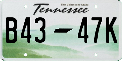 TN license plate B4347K