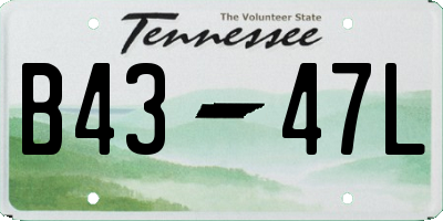 TN license plate B4347L